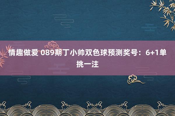 情趣做爱 089期丁小帅双色球预测奖号：6+1单挑一注