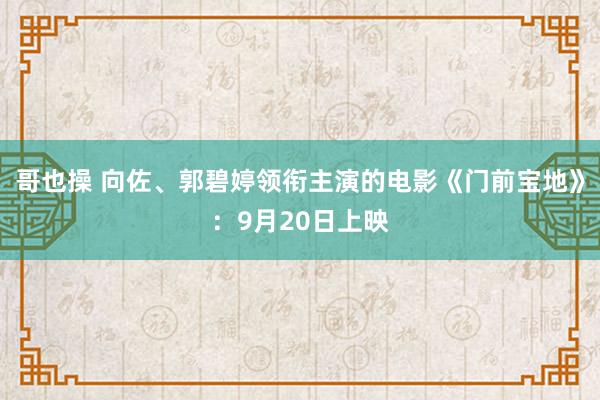 哥也操 向佐、郭碧婷领衔主演的电影《门前宝地》：9月20日上映