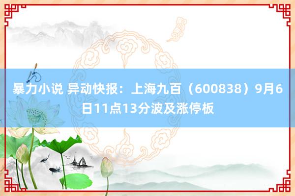 暴力小说 异动快报：上海九百（600838）9月6日11点13分波及涨停板