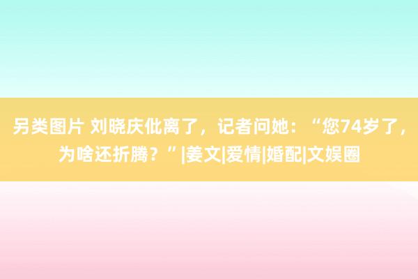 另类图片 刘晓庆仳离了，记者问她：“您74岁了，为啥还折腾？”|姜文|爱情|婚配|文娱圈